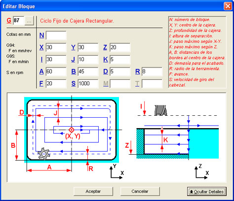 Pantalla de programación asistida de Dyfe-ZENDRILL