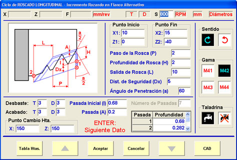 Pantalla de programación asistida de Dyfe-EDITOR